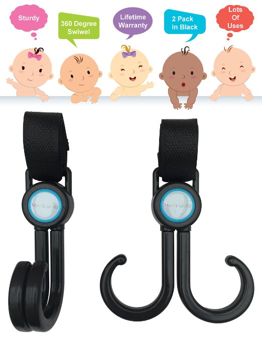 Stroller Hook from Mina´s World – 2 Pack of Universal Hangers - Get Hooked Now!