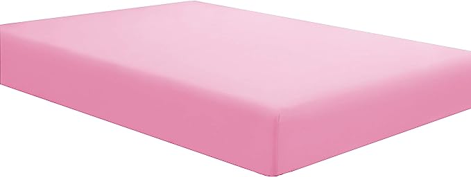 Sfoothome Mattress Sheet Twin XL Size with Deep Pockets - Soft and Comfortable Microfiber - Fade Wrinkle Resistant, Pink Fitted Sheets