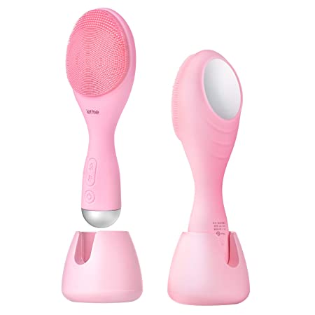 Silicone Facial Cleansing Brush Sonic Vibration Face Care System Photon Skin Care  107°F Constant Temperature Hot Compress Face Massager Three Modes for All Skin USB Charging and IPX6 Waterproof.