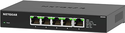 NETGEAR 5-Port Multi-Gigabit Ethernet Unmanaged Network Switch (MS305) - with 5 x 1G/2.5G, Desktop or Wall Mount, and Limited 3 Year Protection