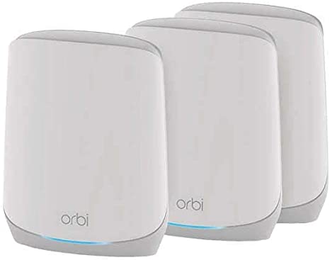 NETGEAR Orbi Whole Home WiFi 6 Mesh System (RBK763S) - Router with 2 Satellite Extenders - Coverage Up to 7,500 Square Feet - 40  devices - AX5400