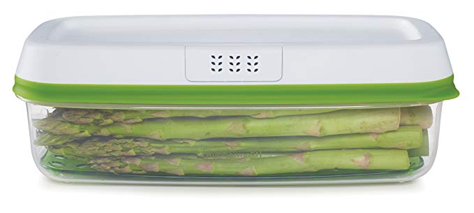 Rubbermaid Freshworks Produce Saver Food Storage Container, Long Rectangle, 8.4 Cup, Green 1996983