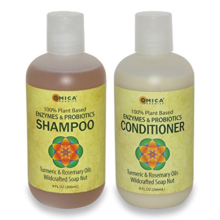 100% Plant-Based Shampoo & Conditioner Set with Turmeric (9 oz bottles)