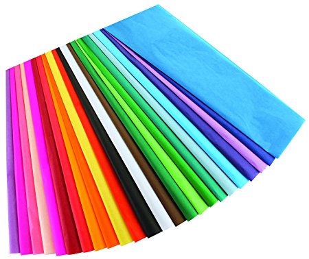 Hygloss Products Bleeding Tissue Assortment- Multi-Color Assortment 12 x 18 Inch, 50 Sheets