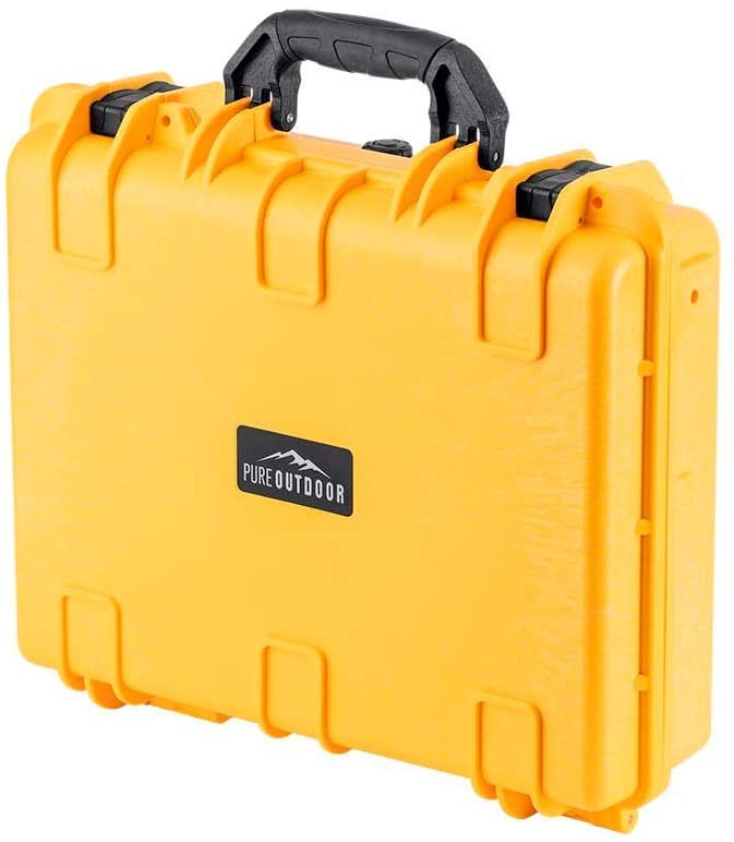 Monoprice Weatherproof Hard Case - 19in x 16in x 6in, Yellow with Customizable Foam, Shockproof, IP67