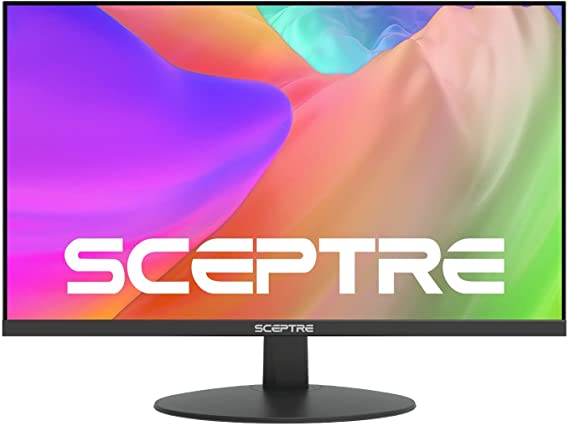 Sceptre IPS 24-Inch Computer LED Monitor 1920x1080 1080p HDMI VGA up to 75Hz 300 Lux Build-in Speakers 2021 Black (E249W-FPT)