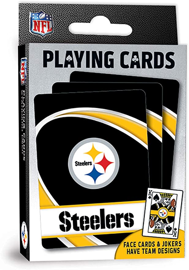 MasterPieces NFL Pittsburgh Steelers Playing Cards,Black,4" X 0.75" X 2.625"