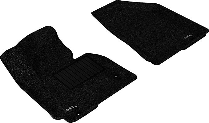 3D MAXpider Front Row Custom Fit Floor Mat for Select Kia/Hyundai Sportage/Tucson Models - Classic Carpet (Black)