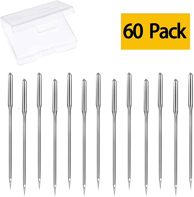 6 Sizes Sewing Machine Needles, 60 Pack Universal Regular Sharp Point for Singer, Brother, Janome, Varmax, Sizes HAX1 65/9, 75/11, 80/12, 90/14, 100/16, 110/18