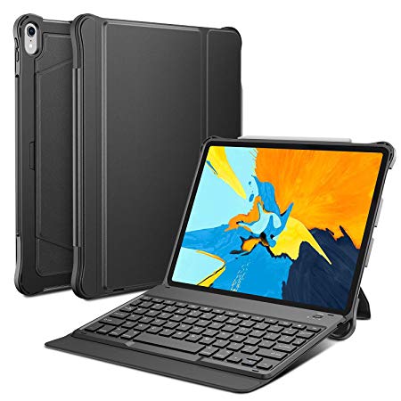 OMOTON Keyboard Case for New iPad Pro 11 inch 2018 Released, Ultra-Thin Detachable Bluetooth Keyboard Case with Built-in Stand and Pencil Holder, Black