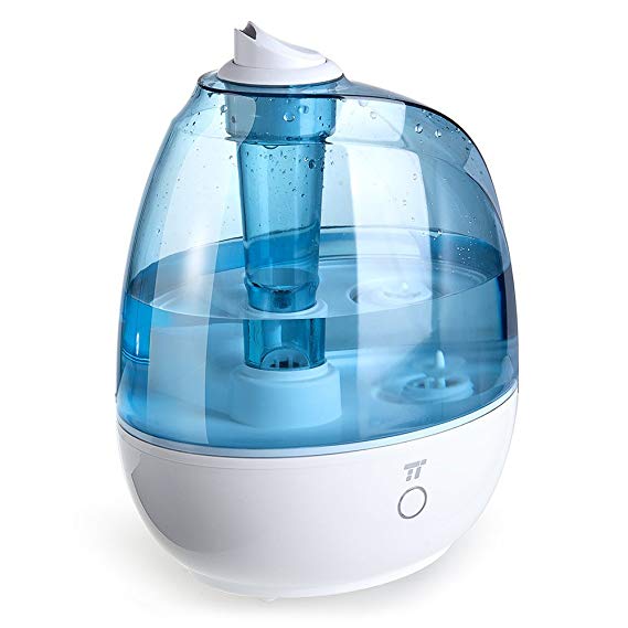 TaoTronics Humidifier, 2L Cool Mist Ultrasonic Humidifiers for Babies Bedroom, Zero Disturb Sleep Mode, Filter Free and Whisper Quiet, BPA FREE- US Plug 110V (Certified Refurbished)
