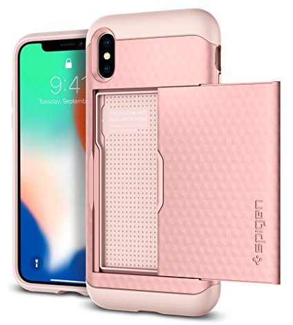 Spigen Apple iPhone X Crystal Wallet Case - ROSE GOLD