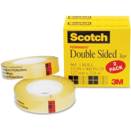 Scotch Double Sided Tape, 1/2 x 900 Inches, Boxed, 2 Rolls (665-2PK)