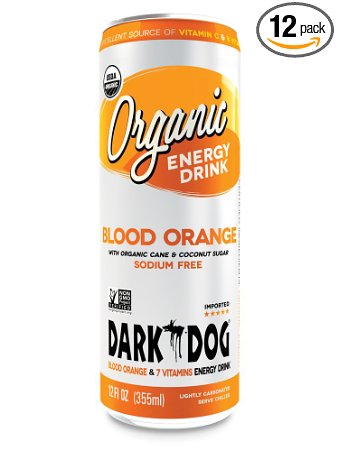 DARK DOG ORGANIC Blood Orange Energy Drink, 12 Fluid Ounce (Pack of 12)