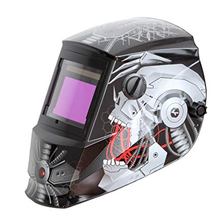 Antra AH66606320   Solar Power Auto Darkening Welding Helmet with AntFi X606 Wide Shade Range 4/59/913 with Grinding Feature Extra lens covers Good for TIG MIG MMA Plasma