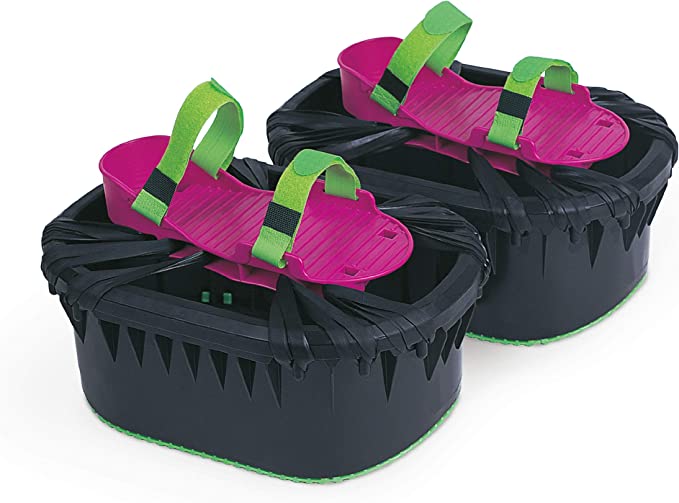 Moon Shoes 71449 Strap on Self Centering Foam Shoe, Non-Skid-Mini Trampolines for Feet: Indoor/Outdoor Activity Toy for Boys and Girls, red