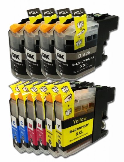 YoYoInk 10 Pack Compatible Ink Cartridge Replacement for Brother LC-103XL (4 Black, 2 Cyan, 2 Magenta, 2 Yellow) with Ink Level Indicator