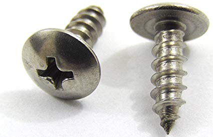 #6 x 1/2" Stainless Truss Head Phillips Wood Screw, (100pc) 18-8 (304) Stainless Steel Screws by Bolt Dropper