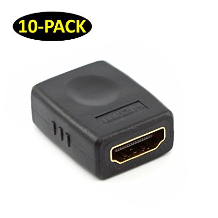 (10-Pack) BuyCheapCables® Gold-Plated High Speed HDMI Female to HDMI Female Adapter Coupler Connector - 3D & 4K Resolution-Ready
