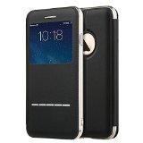 iPhone 6s Plus Case iPhone 6 Plus Case Benuo Touch Series View Window Folio Flip PU Leather Case Magnetic Closure Case for iPhone 6 Plus  6s Plus with Stand and Metal Sensor 55 inch Black