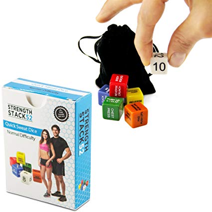 Fitness Dice by Strength Stack 52. Bodyweight Exercise Workout Game. Designed by a Military Fitness Expert. Video Instructions Included. No Equipment Needed. Burn Fat and Build Muscle at Home.