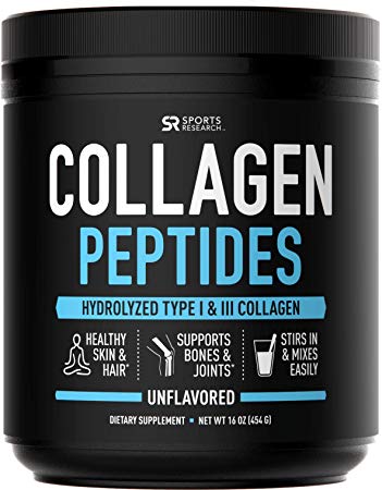 Sports Research Pure Hydrolyzed Collagen Peptides, Dietary Supplement, Grass Fed, 16 Oz