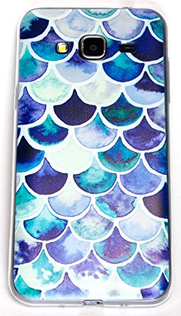 Samsung Galaxy J7 Case, YogaCase InTrends Back Protective Cover (Blue Scales)