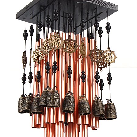 Ylyycc 28 Metal Tube Wind Chime with Copper Bell