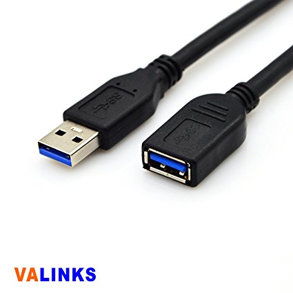 Valinks® SuperSpeed USB 3.0 Type A Male to Female Extension Cable-1 Feet(0.3m)