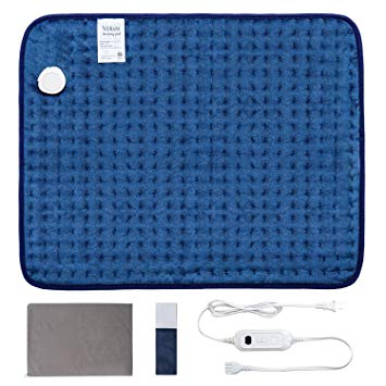 Veken Electric Heating Pad with Fast-Heating Technology, Moist Dry Heat, Auto-Off & Machine Washable, XL Ultra-Soft Heat Therapy Pad for Cramps/Back/Knee/Neck & Shoulders(20" X 24", Blue）