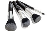 Aesthetica Cosmetics 4-Piece Premium Synthetic Contour and Highlight Makeup Brush Set for Powder Foundation Blending Contouring and Highlighting Includes Carry Case- Vegan and Cruelty Free