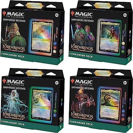 Magic The Gathering The Lord of The Rings: Tales of Middle-Earth Commander Deck Bundle – Includes All 4 Decks