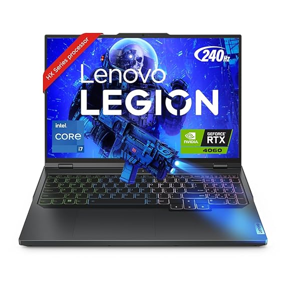 Lenovo Legion Pro 5 Intel Core i7-13700HX 16" (40.64cm) WQXGA-IPS 240Hz 500Nits Gaming Laptop (16GB/1TB SSD/Win 11/Office 2021/NVIDIA RTX 4060 8GB/Alexa/3 Month Game Pass/Onyx Grey/2.55Kg), 82WK00MWIN