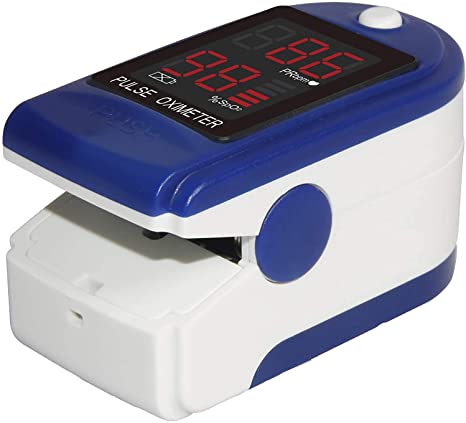 Santamedical SM-150 Fingertip Pulse Oximeter Oximetry Blood Oxygen Saturation Monitor with Batteries and Lanyard (Royal Blue)