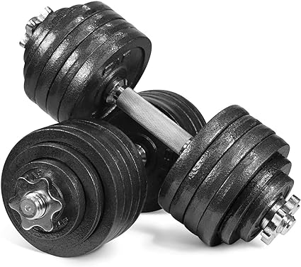 WF Athletic Supply Adjustable Dumbbells, Home Workout Equipment for Weight Lifting & Strength Training, Size Options Available 20lb, 25lb, 30lb, 52.5lb & 100lb