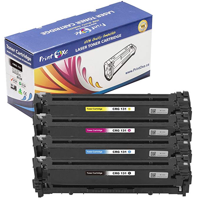 PrintOxe™ Compatible Set for CRG-131 of 4 Laser Toner Cartridges; Black, Cyan, Magenta & Yellow for Printer Models: LBP7100Cn , LBP7110Cw , MF6680DN and ImageClass models MF8210Cn , 8280 , MF628Cw(JP) , MF623Cn , MF624Cw and IC MF628Cw , 626Cn