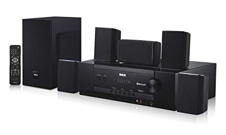 RCA 1000-Watt Audio Receiver Home Theater System - Dolby Digital 5.1 Surround Sound & AM/FM Tuner - Bluetooth & Blu-Ray Compatible, (RT2781BE)