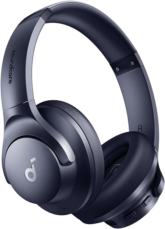 soundcore by Anker Q20i Hybrid Active Noise Cancelling Headphones, Wireless Over-Ear Bluetooth, 40H Long ANC Playtime, Hi-Res Audio, Big Bass, Customize via an App, Transparency Mode (Blue)