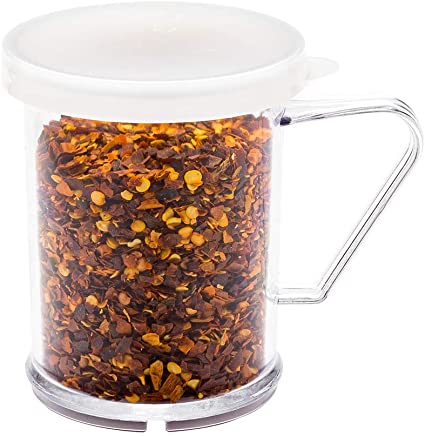 10 oz Clear Plastic Dredge Spice Shaker - Restaurant Style - Polycarbonate - White Solid Lid - Seasoning, Sugar, Spice Shaker - 1ct Box - RW Base - Restaurantware