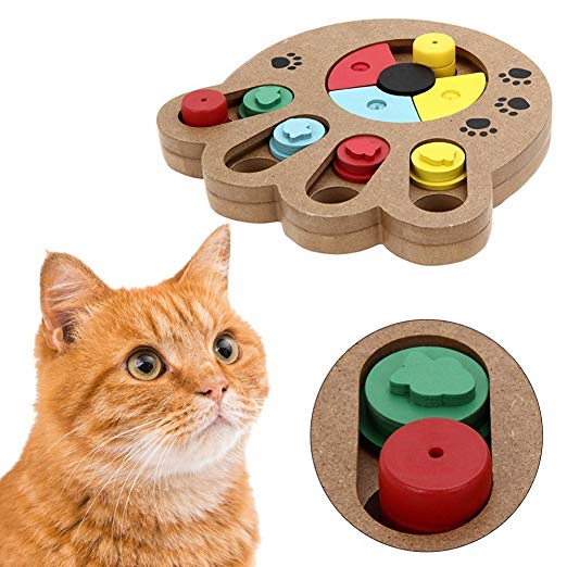 Pet Intelligence Toy PYRUS Eco-friendly Interactive Fun Hide and Seek Food Treated Wooden Pet Paw Puzzle Toy for small or midium dogs and cats
