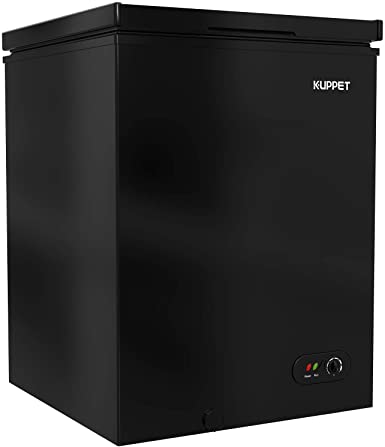 KUPPET Chest Freezer, Portable & Compact Freezer with Adjustable thermostat, for Meat, Vegetable and Drinks, Home/Camping/Party, 3.0 CU.FT (Black)