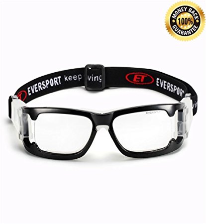 EVERSPORT Sports Goggles Protective Safety Basketball Glasses for Adults with Adjustable Strap for Basketball Football Volleyball Hockey Rugby 1606
