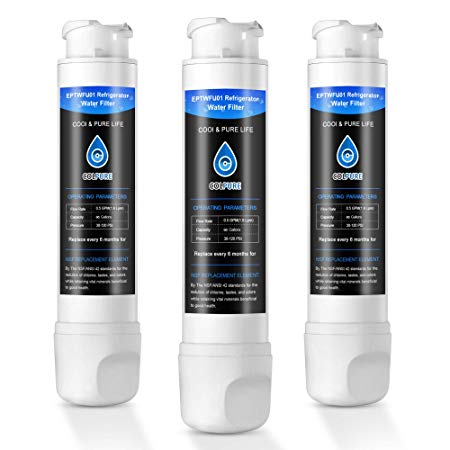 Colpure Replacement for E-P-T Water Filter Refrigerator Water Filter (Blue) 3 PACK (black3, 3)