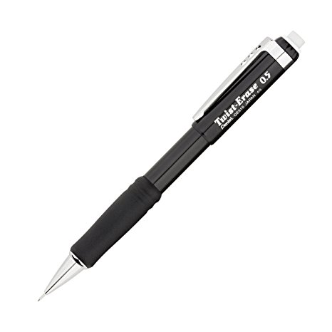 Pentel Twist-Erase III Automatic Pencil, 0.5 mm, Black (QE515A)