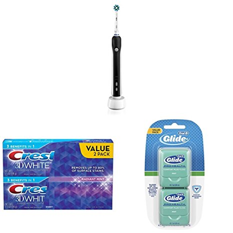 Oral-B Rechargeable Battery Toothbrush with Whitening Toothpaste and Mint Flavor Floss