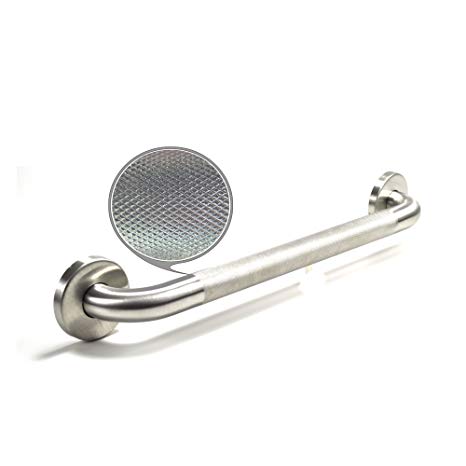 WingIts WGB5SSKN18 STANDARD Grab Bar, Diamond Knurled Grip, Concealed Mount, Satin Knurled Stainless Steel, 18-Inch Length by 1.25-Inch Diameter