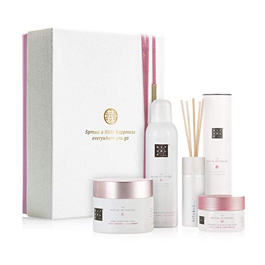 RITUALS The Ritual of Sakura Luxury and Relaxing Beauty Gift Set Large for Women, contains a shower foam, body scrub, body cream and mini fragrance sticks