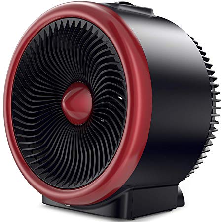 PELONIS PSH700R Space Vortex Heater with Air Circulator Fan, 2 in 1 Portable, 900W/1500W, ETL Listed, Auto Tip-Over Shut Off & Overheat Protection for All Seasons & Whole Room, Red, Energy