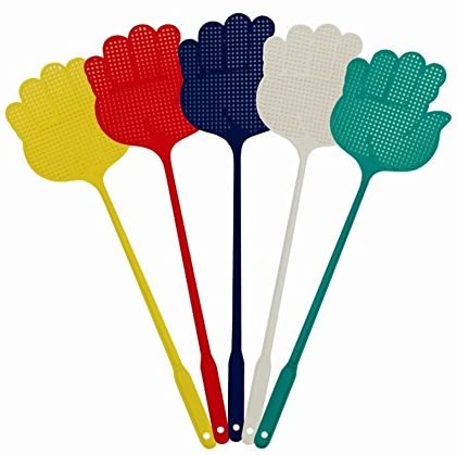Invero® 5 x Pack of Fly Insect Swat Swatter Bug Mosquito Wasp Swatters ideal for Indoor or Outdoor Home Travels