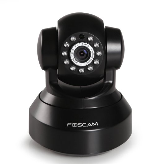 Foscam FI9816P Plug and Play 720P HD H.264 Wireless/Wired Pan/Tilt IP Camera, 26-Feet Night Vision and 70 Degree Viewing Angle (Black)